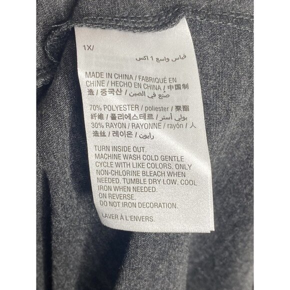 Style & Co Womens Long Sleeve Gray Sequin Stars Boat Neck Plus Size 1X - Picture 7 of 7